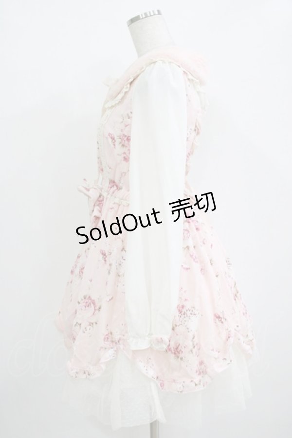 画像2: LIZ LISA / ファー襟花柄ワンピース Free ピンク H-25-11-02-1036-LO-OP-NS-ZH (2)