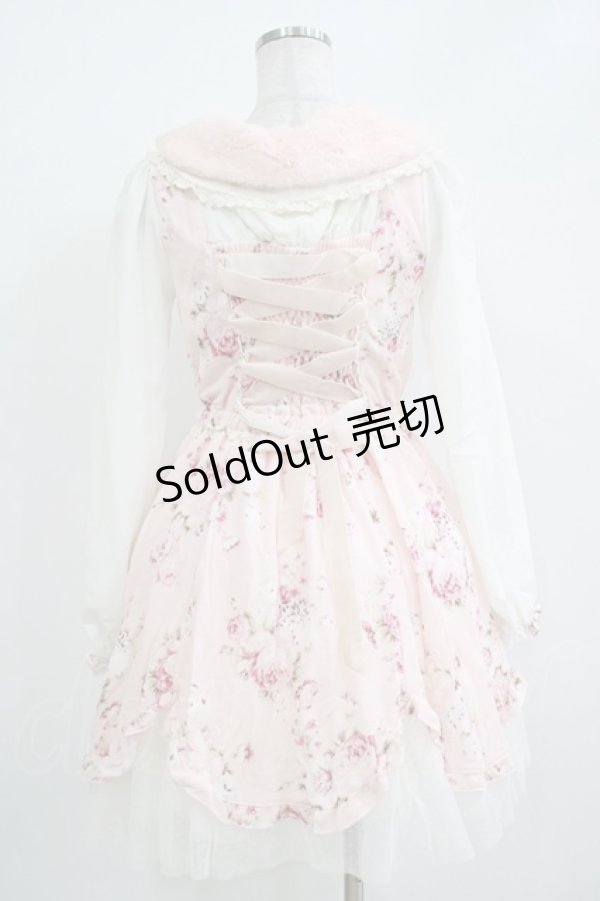 画像3: LIZ LISA / ファー襟花柄ワンピース Free ピンク H-25-11-02-1036-LO-OP-NS-ZH (3)