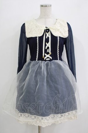 画像: LIZ LISA / レースカラーワンピース Free ネイビー H-25-11-02-1039-LO-OP-NS-ZH