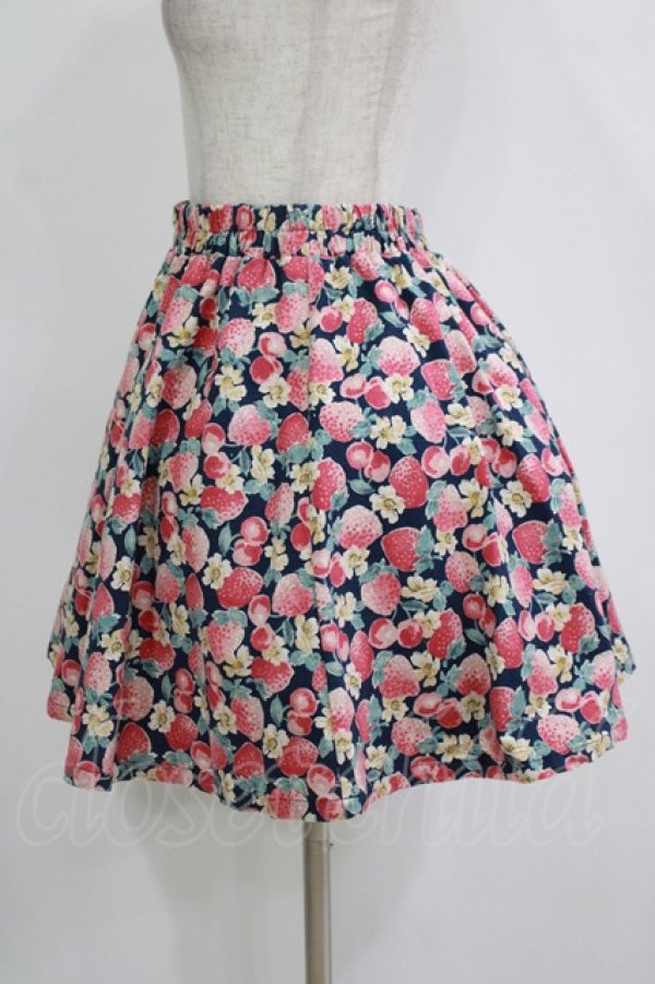 画像2: Fi.n.t / いちご柄スカート Free ネイビー H-25-11-02-1040-CA-SK-NS-ZH (2)