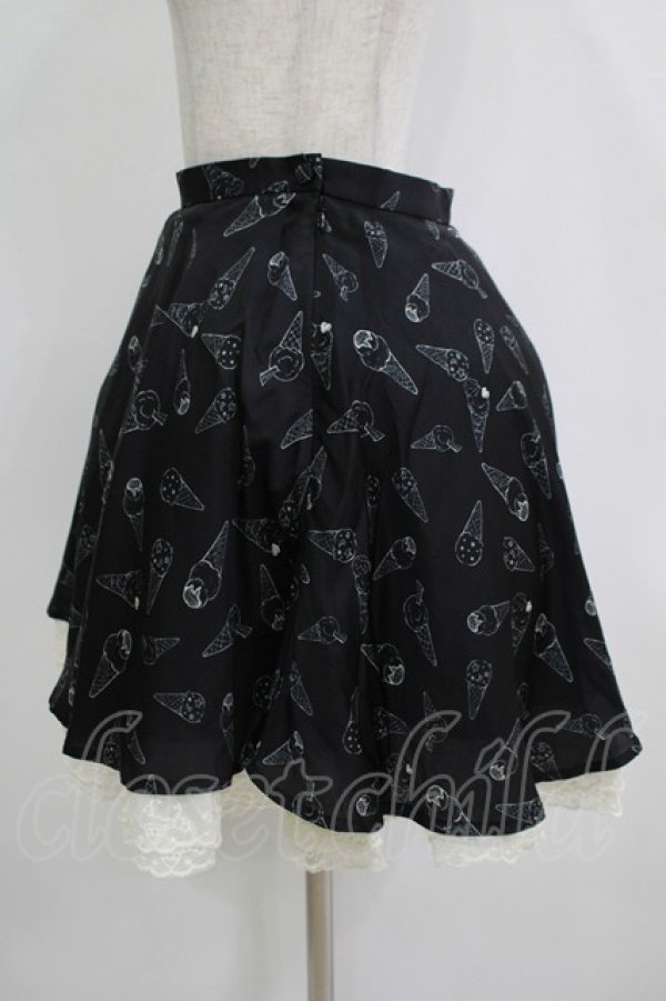 画像2: E hyphen world gallery / アイス柄スカート M ブラック H-25-11-02-1042-LO-SK-NS-ZH (2)