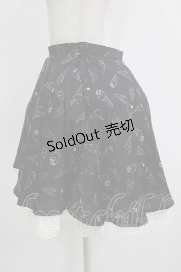 画像2: E hyphen world gallery / アイス柄スカート M ブラック H-25-11-02-1042-LO-SK-NS-ZH (2)