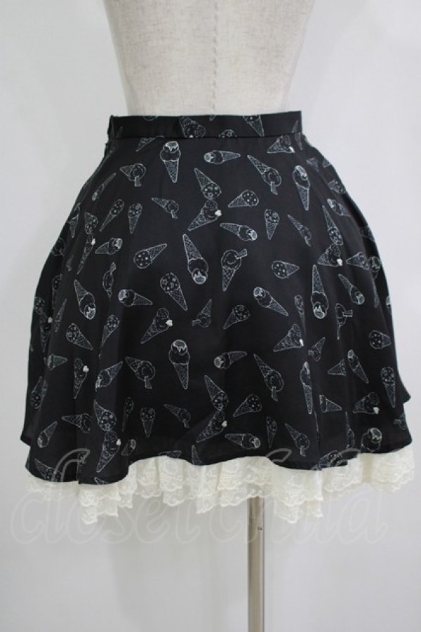 画像3: E hyphen world gallery / アイス柄スカート M ブラック H-25-11-02-1042-LO-SK-NS-ZH (3)