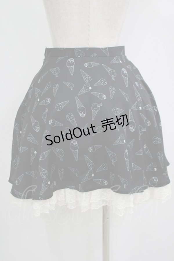 画像3: E hyphen world gallery / アイス柄スカート M ブラック H-25-11-02-1042-LO-SK-NS-ZH (3)