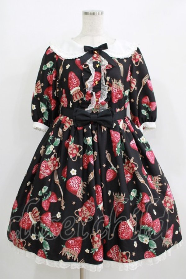 画像1: Angelic Pretty / Royal Crown Berryワンピース Free ブラック H-25-11-02-1004-AP-OP-NS-ZH (1)