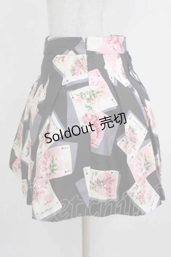 画像2: JESUS DIAMANTE / 新JAPON DOLLスカート 38 新トランプ薔薇ブラック H-25-11-02-1044-JE-SK-NS-ZH (2)