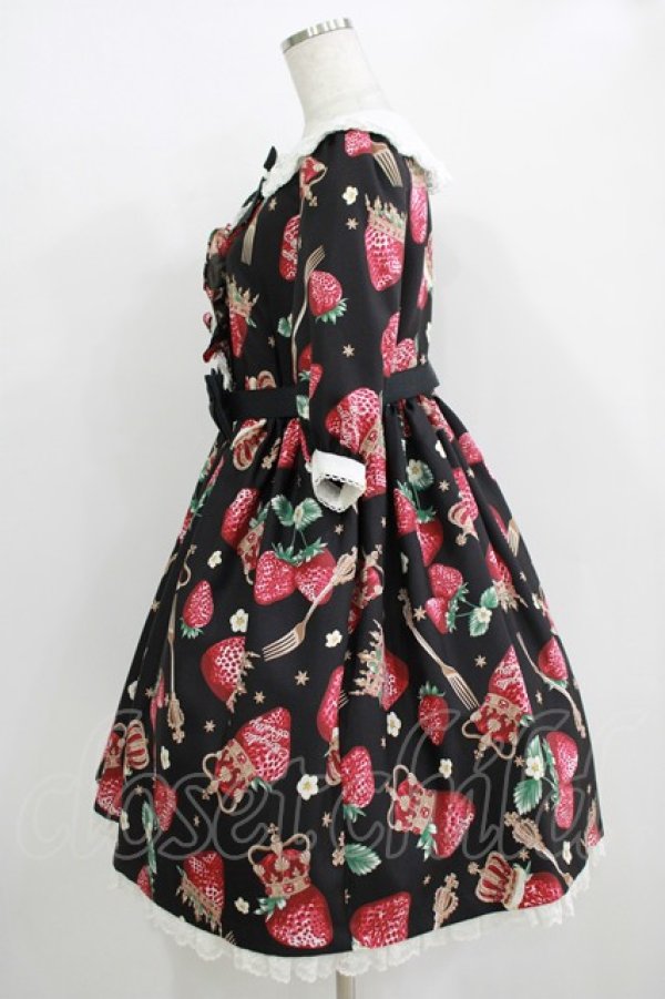 画像2: Angelic Pretty / Royal Crown Berryワンピース Free ブラック H-25-11-02-1004-AP-OP-NS-ZH (2)
