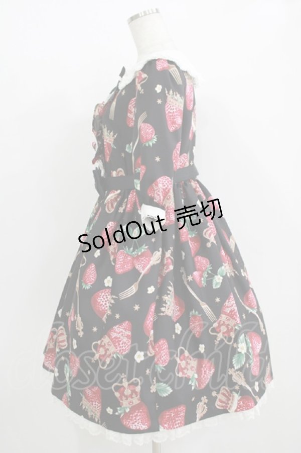 画像2: Angelic Pretty / Royal Crown Berryワンピース Free ブラック H-25-11-02-1004-AP-OP-NS-ZH (2)