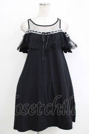 画像: Ank Rouge / チュール切替カットワンピース M ブラック H-25-11-02-1047-CA-OP-NS-ZH