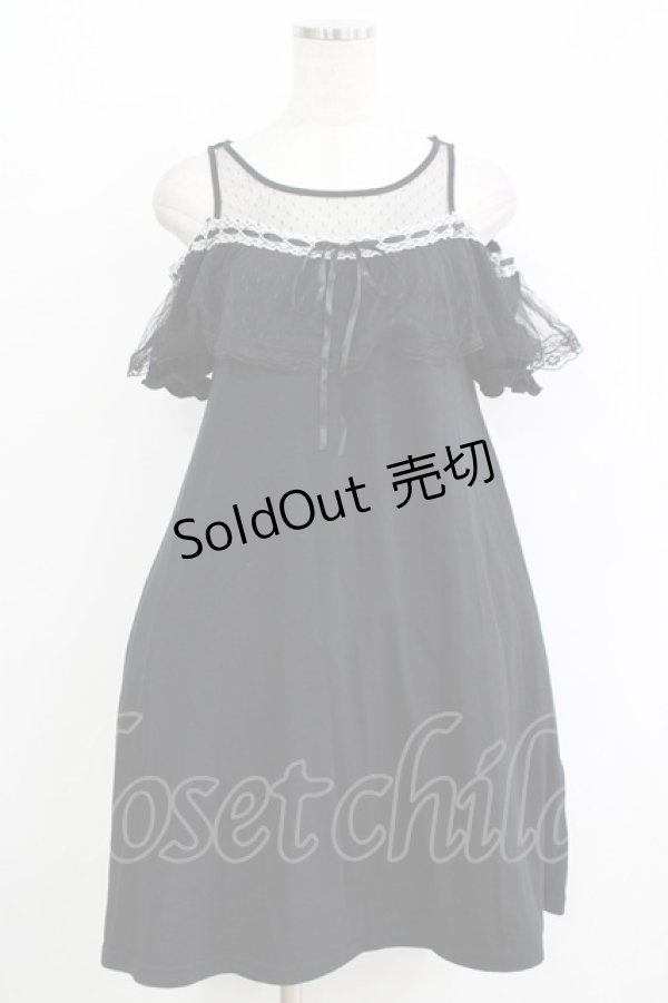 画像1: Ank Rouge / チュール切替カットワンピース M ブラック H-25-11-02-1047-CA-OP-NS-ZH (1)