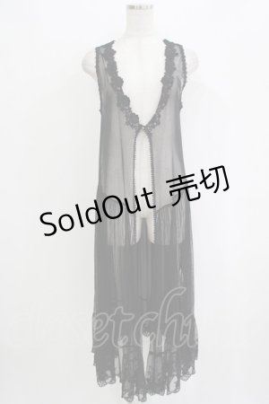 画像: axes femme / ロングジレ付きカーディガン M ブラック H-25-11-02-1051-AX-TO-NS-ZH