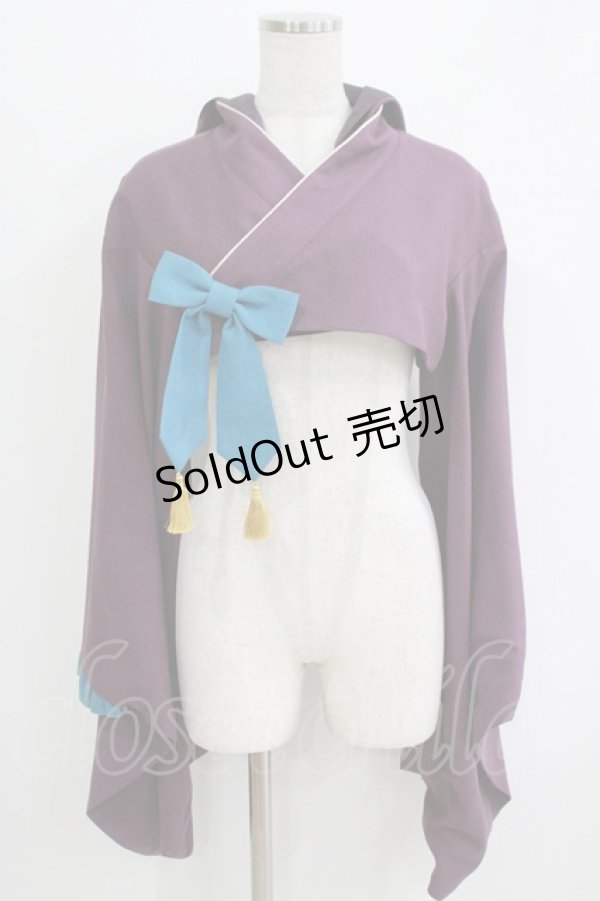 画像1: metamorphose / フード付き着物袖ボレロ Free パープル H-25-11-02-1052-ME-JA-NS-ZH (1)