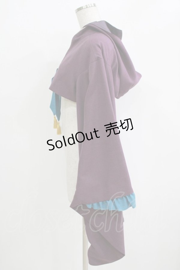 画像2: metamorphose / フード付き着物袖ボレロ Free パープル H-25-11-02-1052-ME-JA-NS-ZH (2)