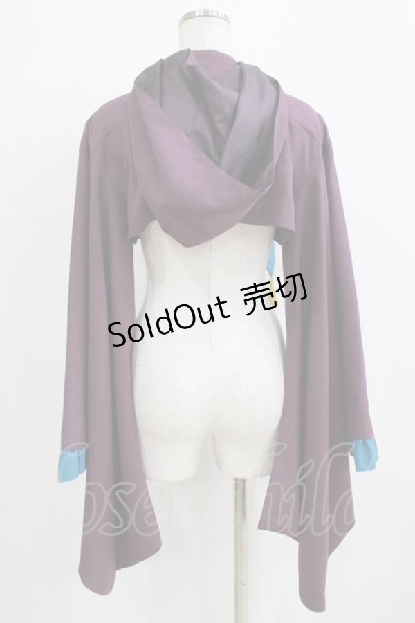 画像3: metamorphose / フード付き着物袖ボレロ Free パープル H-25-11-02-1052-ME-JA-NS-ZH (3)