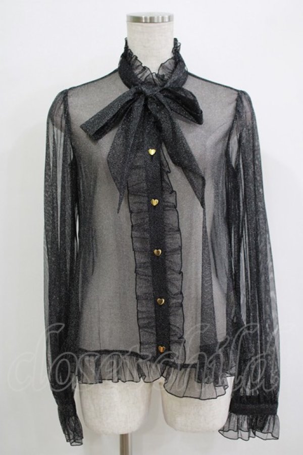 画像1: Angelic Pretty / Charming Girlブラウス(チュール) Free ブラック H-25-11-02-1053-AP-BL-NS-ZH (1)