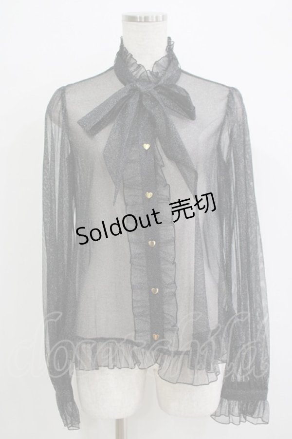 画像1: Angelic Pretty / Charming Girlブラウス(チュール) Free ブラック H-25-11-02-1053-AP-BL-NS-ZH (1)