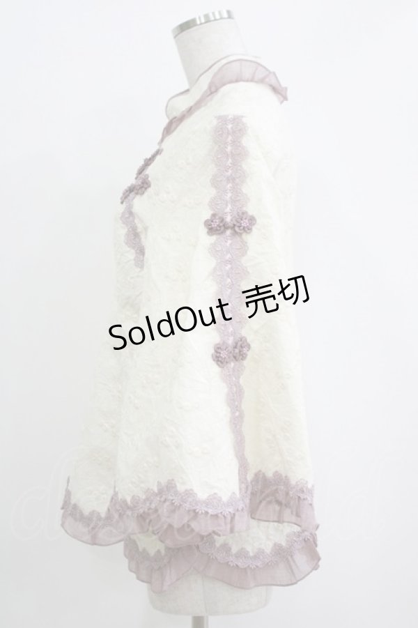 画像2: Hinana Queena / 菫の秘め事 チャイナ風ブラウス XL オフ/ラベンダー H-25-11-02-1054-PU-BL-NS-ZH (2)