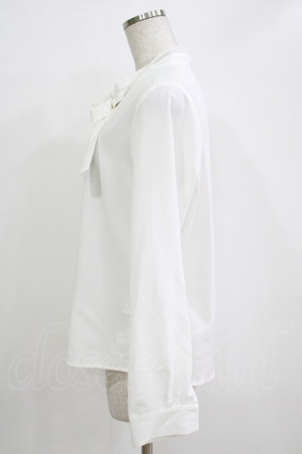画像2: Fi.n.t / レースレイヤードボウタイブラウス Free OFF WHITE H-25-11-02-1059-CA-BL-NS-ZH (2)