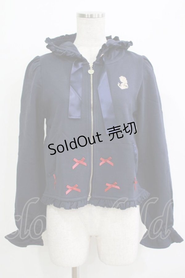 画像1: Maison de FLEUR / SnowWhite/ジップパーカー Free ネイビー H-25-11-02-1062-LO-TO-NS-ZH (1)