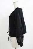 画像2: Secret Honey / 襟付きレースアップトップス Free ブラック H-25-11-02-1063-CA-TO-NS-ZH (2)