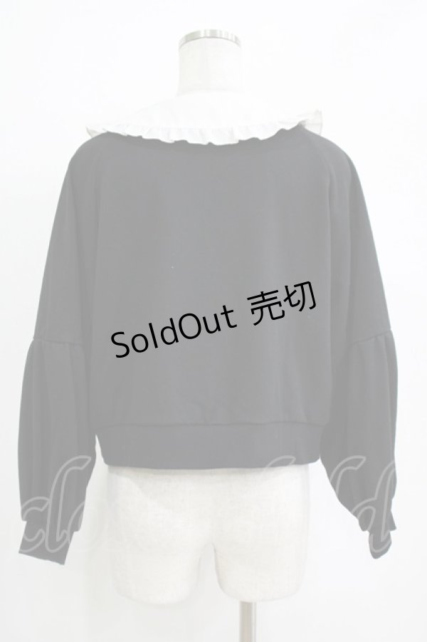 画像3: Secret Honey / 襟付きレースアップトップス Free ブラック H-25-11-02-1063-CA-TO-NS-ZH (3)