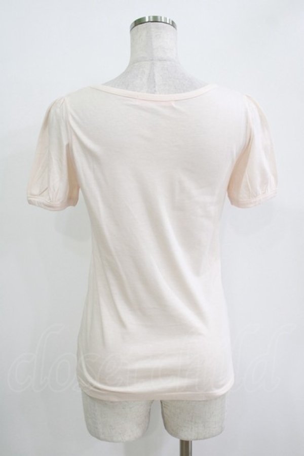 画像3: Fi.n.t / ストライプリボンTシャツ Free ピンク H-25-11-02-1064-CA-TS-NS-ZH (3)