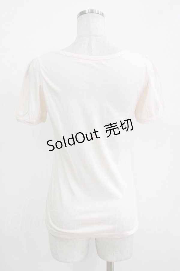 画像3: Fi.n.t / ストライプリボンTシャツ Free ピンク H-25-11-02-1064-CA-TS-NS-ZH (3)