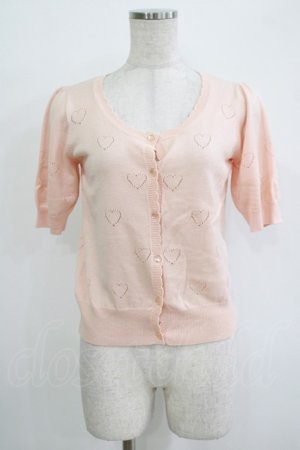 画像: Fi.n.t / ハート透かしカーディガン Free ピンク H-25-11-02-1067-CA-TO-NS-ZH