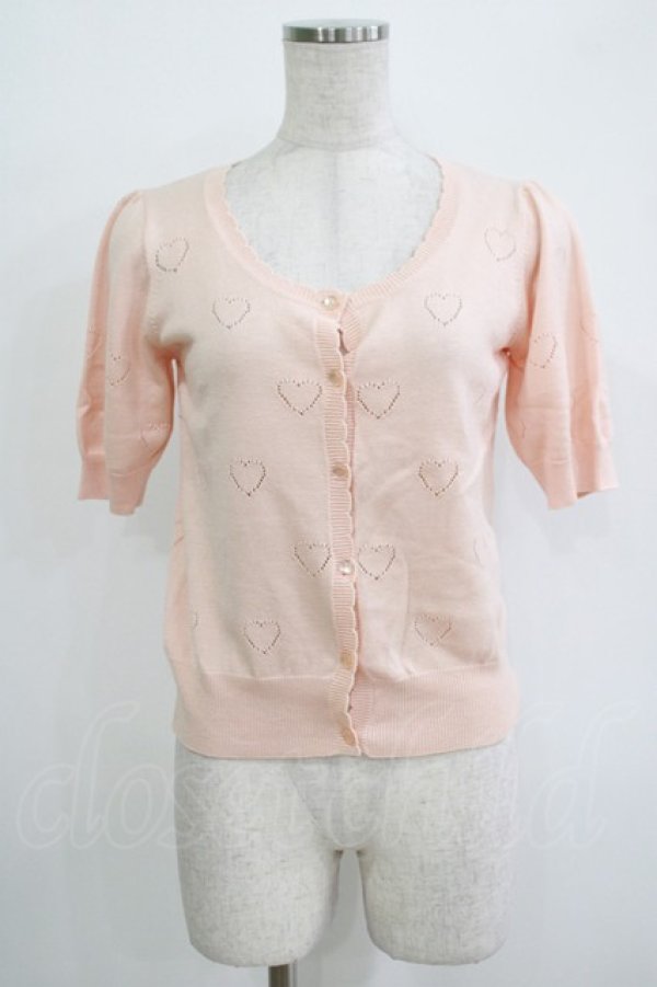 画像1: Fi.n.t / ハート透かしカーディガン Free ピンク H-25-11-02-1067-CA-TO-NS-ZH (1)