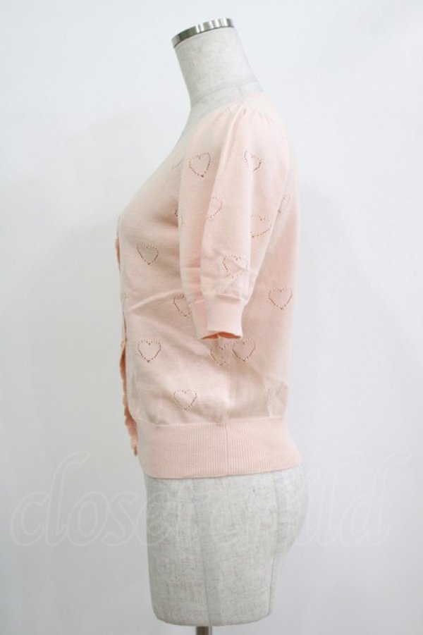 画像2: Fi.n.t / ハート透かしカーディガン Free ピンク H-25-11-02-1067-CA-TO-NS-ZH (2)