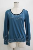 画像1: axes femme / パール使いプルオーバー M ブルー H-25-11-02-1070-AX-TO-NS-ZH (1)