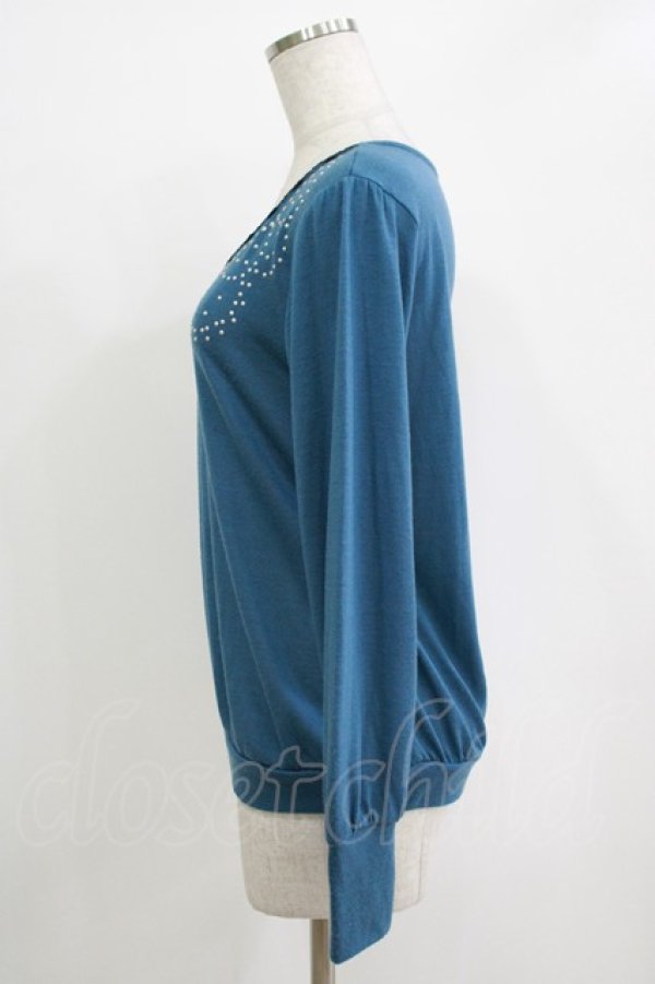 画像2: axes femme / パール使いプルオーバー M ブルー H-25-11-02-1070-AX-TO-NS-ZH (2)