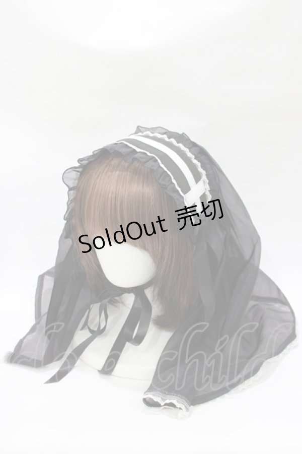 画像1: Angelic Pretty / Holy Ribbonヘッドドレス  ブラック H-25-11-02-1078-AP-AC-NS-ZH (1)