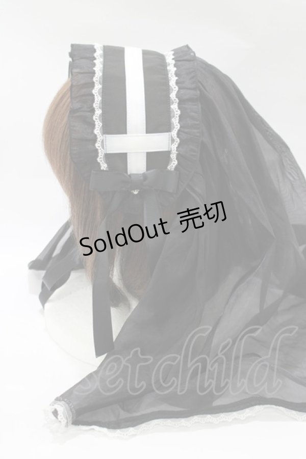 画像2: Angelic Pretty / Holy Ribbonヘッドドレス  ブラック H-25-11-02-1078-AP-AC-NS-ZH (2)