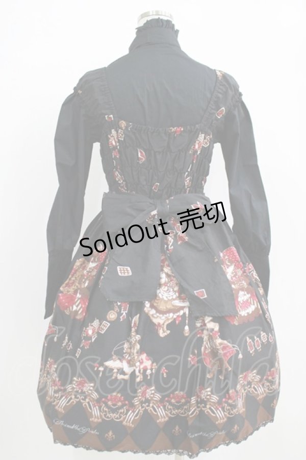 画像3: ALICE and the PIRATES / ワンダーラビットのマジカルトランプティーパーティ柄ジャンパースカートセット Free ブラック H-25-11-02-1001-PA-OP-NS-ZH (3)