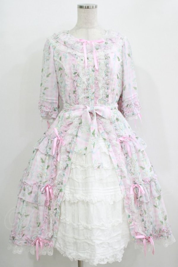 画像1: Angelic Pretty / Secret Daisy Gardenワンピース Free サックス H-25-11-02-1008-AP-OP-NS-ZH (1)