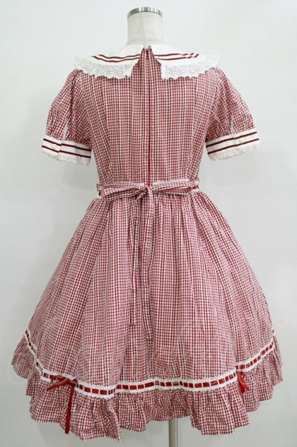 画像3: BABY,THE STARS SHINE BRIGHT / からみギンガムワンピース Free エンジ H-25-11-02-1009-BA-OP-NS-ZH (3)