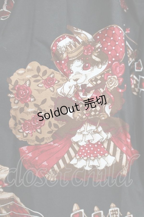 画像4: ALICE and the PIRATES / ワンダーラビットのマジカルトランプティーパーティ柄ジャンパースカートセット Free ブラック H-25-11-02-1001-PA-OP-NS-ZH (4)