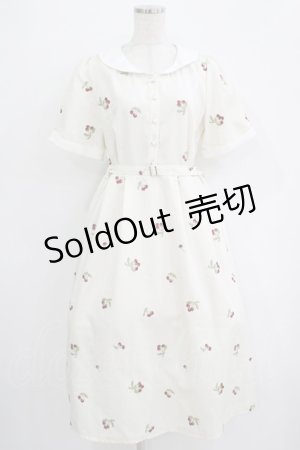 画像: axes femme / さくらんぼ刺繍ワンピース Free オフ H-25-11-02-1013-AX-OP-NS-ZH