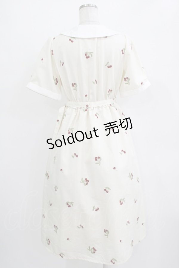 画像3: axes femme / さくらんぼ刺繍ワンピース Free オフ H-25-11-02-1013-AX-OP-NS-ZH (3)