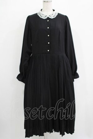 画像: m petit by misako / AM*レースエリプリーツワンピース LL ブラック H-25-11-02-1016-LO-OP-NS-ZH