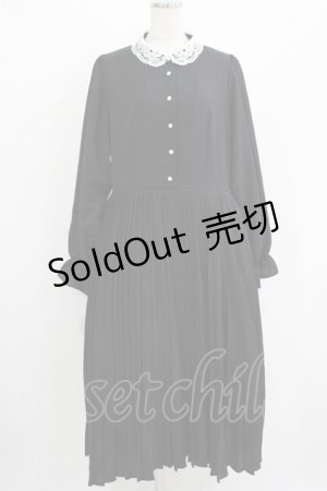 画像: m petit by misako / AM*レースエリプリーツワンピース LL ブラック H-25-11-02-1016-LO-OP-NS-ZH