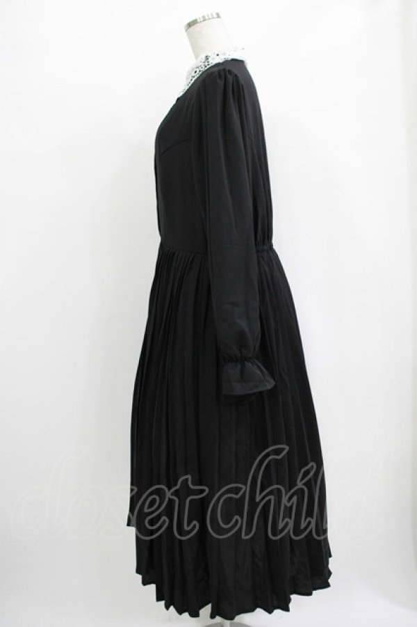 画像2: m petit by misako / AM*レースエリプリーツワンピース LL ブラック H-25-11-02-1016-LO-OP-NS-ZH (2)