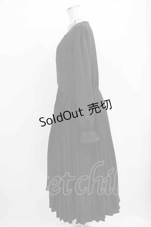 画像2: m petit by misako / AM*レースエリプリーツワンピース LL ブラック H-25-11-02-1016-LO-OP-NS-ZH (2)