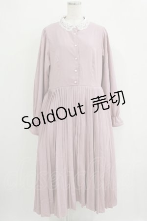 画像: m petit by misako / AM*レースエリプリーツワンピース LL ピンク H-25-11-02-1017-LO-OP-NS-ZH