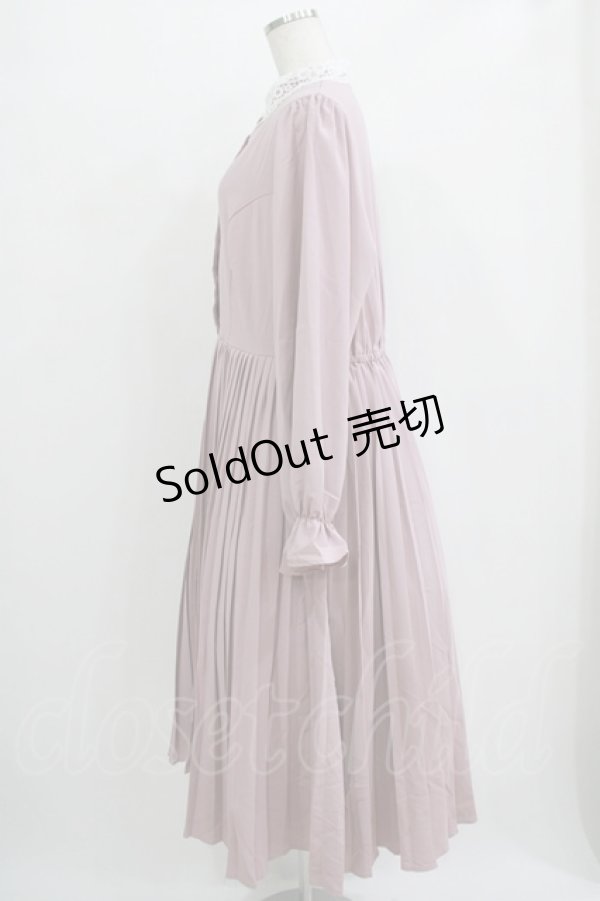 画像2: m petit by misako / AM*レースエリプリーツワンピース LL ピンク H-25-11-02-1017-LO-OP-NS-ZH (2)