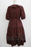 画像3: axes femme / ラッフル襟チェックワンピース M レッド H-25-11-02-1019-AX-OP-NS-ZH (3)
