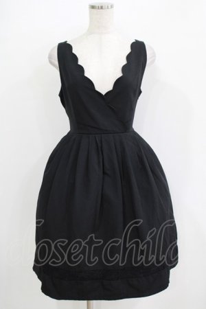 画像: an another angelus / スカラップジャンパースカート Free ブラック H-25-11-02-1024-CA-OP-NS-ZH