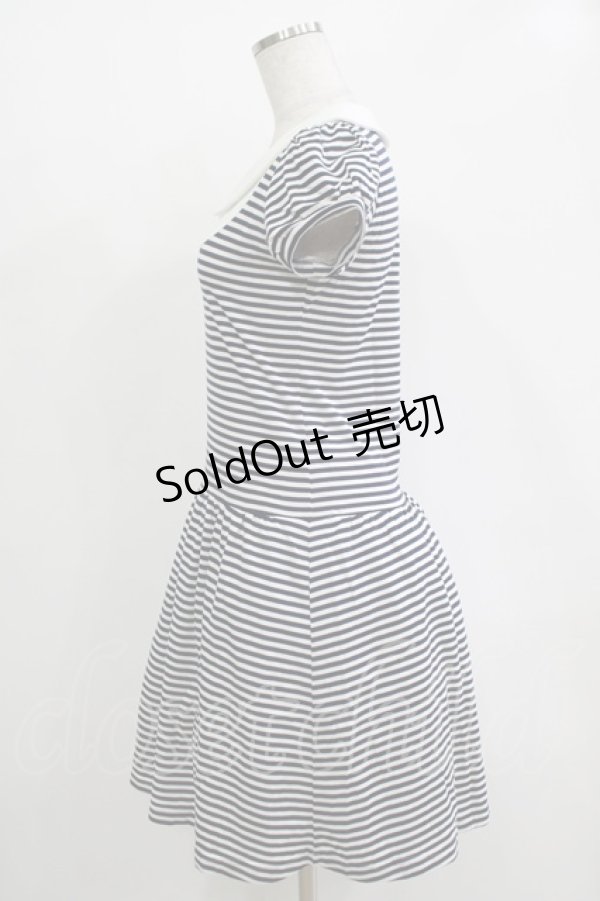 画像2: MILK / ラウンドカラーカットドレス  ネイビーボーダー H-25-11-03-025-ML-OP-KB-ZH (2)