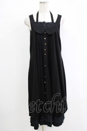 画像: GRAMM / チュールレースバルーンワンピース  黒 H-25-11-03-028-HN-OP-KB-ZH